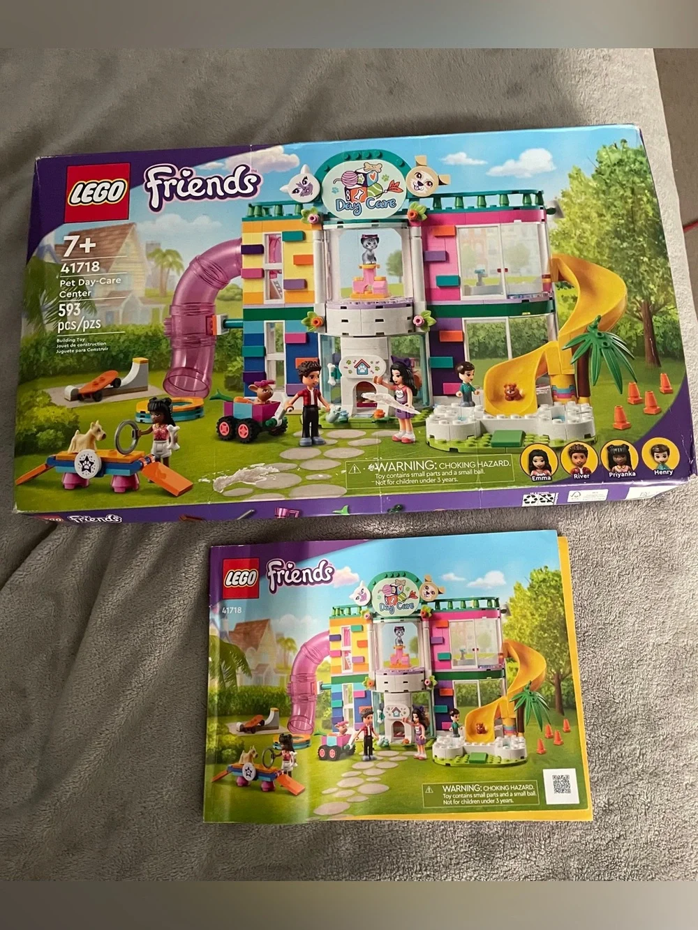 Lego Friends Retired Pet DayCare Center 41718 100% Complete Set Box instructions